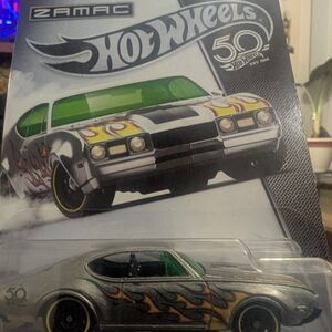Hot Wheels Zamac 50th Anniversary Die-Cast Car - Silver with Flames
